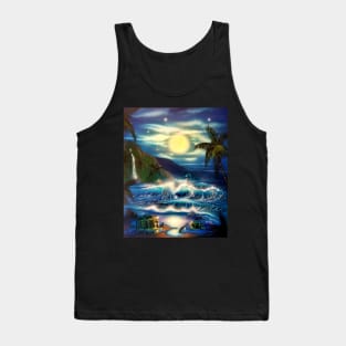 Tropical Island full moon treasure beach Tank Top